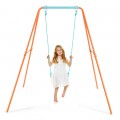 Outdoor Kids Swing Set with Heavy-Duty Metal A-Frame and Ground Stakes - Gallery View 10 of 24