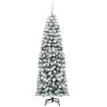 6 Feet Unlit Hinged Snow Flocked Artificial Pencil Christmas Tree with 500 Branch Tip - Gallery View 3 of 10