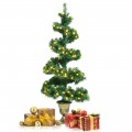 4 Feet Pre-lit Spiral Entrance Artificial Christmas Tree with Retro Urn Base - Gallery View 9 of 12