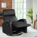 Leather Recliner Chair with 360° Swivel Glider and Padded Seat - Gallery View 25 of 36