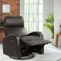 Leather Recliner Chair with 360° Swivel Glider and Padded Seat - Gallery View 13 of 36