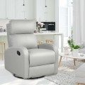Leather Recliner Chair with 360° Swivel Glider and Padded Seat - Gallery View 1 of 36