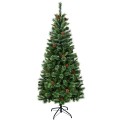7 Feet Premium Hinged Artificial Christmas Tree with Pine Cones - Gallery View 3 of 12
