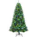 6/7/8 Feet Artificial Christmas Tree with Remote-controlled Color-changing LED Lights - Gallery View 3 of 38