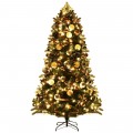 7.5 Feet Artificial Christmas Tree with Ornaments and Pre-Lit Lights - Gallery View 8 of 13