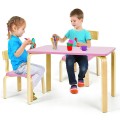 3 Piece Kids Wooden Activity Table and 2 Chairs Set - Gallery View 13 of 24