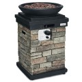 40000BTU Outdoor Propane Burning Fire Bowl Column Realistic Look Firepit Heater - Gallery View 9 of 27