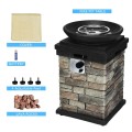 40000BTU Outdoor Propane Burning Fire Bowl Column Realistic Look Firepit Heater - Gallery View 5 of 27