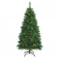5/6/7 Feet Pre-lit Artificial Hinged Christmas Tree with LED Lights - Gallery View 13 of 30