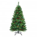 5/6/7 Feet Pre-lit Artificial Hinged Christmas Tree with LED Lights - Gallery View 3 of 30