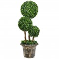 30 Inch Artificial Topiary Triple Ball Tree Indoor and Outdoor UV Protection - Gallery View 3 of 15