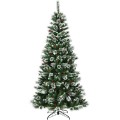 8 Feet Snow Flocked Artificial Christmas Hinged Tree - Gallery View 3 of 12