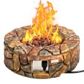 40,000 BTU Stone Gas Fire Stove Pit for Outdoor Patio Garden Backyard - Gallery View 14 of 24