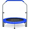 40 Inch Folding Exercise Trampoline Rebounder with 4-Level Handrail Carrying Bag - Gallery View 15 of 24