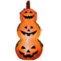 5 Feet Halloween Inflatable 3-Pumpkin Stack Ghost