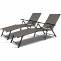 2 Pieces Patio Furniture Adjustable Pool Chaise Lounge Chair Outdoor Recliner - Gallery View 3 of 12