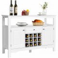 Elegant Classical Multifunctional Wooden Wine Cabinet Table - Gallery View 20 of 36
