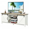 TV Stand Media Center Console Cabinet with Sliding Barn Door