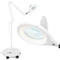 2-in-1 LED Magnifying Glass Floor Lamp with Rolling Wheel