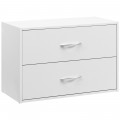 2-Drawer Stackable Horizontal Storage Cabinet Dresser Chest with Handles