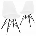 Set of 2 Mid Century Modern Side Chairs with PU Seat