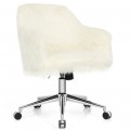 Modern Fluffy Faux Fur Vanity Office Chair for Teens Girls - Gallery View 3 of 12