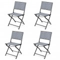Set of 4 Patio Folding Rattan Dining Chairs for Camping and Garden