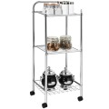 3 Tier Mesh Wire Organizers Rolling Utility Cart with Wheels for Bathroom - Gallery View 5 of 11