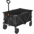 Outdoor Folding Wagon Cart with Adjustable Handle and Universal Wheels - Gallery View 3 of 45