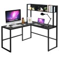 Industrial L-Shaped Desk Bookshelf 55 Inch Corner Computer Gaming Table - Gallery View 20 of 44