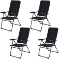 Set of 4 Patio Folding Chairs with Adjustable Backrests