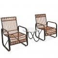 3 Pieces Patio Rattan Conversational Furniture Set - Gallery View 3 of 10