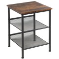 3-Tier Industrial End Table with Mesh Shelves and Adjustable Shelves - Gallery View 3 of 12