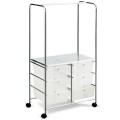 6 Drawer Rolling Storage Drawer Cart with Hanging Bar for Office School Home - Gallery View 29 of 48