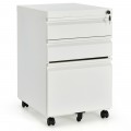 3-Drawer Mobile Convenient Filing Cabinet Stee with Lock - Gallery View 15 of 24