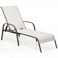 Adjustable Patio Chaise Folding Lounge Chair with Backrest - Gallery View 26 of 36