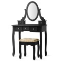 Vanity Make Up Table Set Dressing Table Set with 5 Drawers - Gallery View 17 of 24