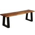 Solid Acacia Wood Patio Bench Dining Bench Seating Chair - Gallery View 3 of 11