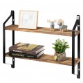 2-Tier Floating Rustic Storage Shelves for Living Room - Gallery View 9 of 12