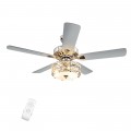 52 Inch Classical Crystal Ceiling Fan Lamp