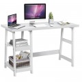 Trestle Computer Desk Home Office Workstation with Removable Shelves - Gallery View 3 of 30