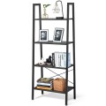 4-Tier Wood Ladder Shelf Display Rack with Metal Frame - Gallery View 15 of 18