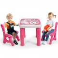 Adjustable Kids Activity Play Table and 2 Chairs Set withStorage Drawer
