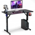Computer Gaming Desk with LED Light and Gaming Handle Rack for Home