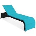 Adjustable Patio Rattan Lounge Chair with Cushions - Gallery View 3 of 35