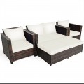 5 Pieces Patio Cushioned Rattan Furniture Set - Gallery View 43 of 71