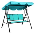 3 Person Patio Swing with Polyester Angle Adjustable Canopy and Steel Frame - Gallery View 26 of 35