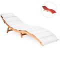 Folding Eucalyptus Outdoor Patio Lounge Chair - Gallery View 7 of 9