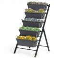 4 Feet Vertical Raised Garden Bed with 5 Tiers for Patio Balcony
