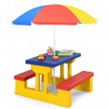 Kids Picnic Folding Table and Bench Set with Umbrella - Gallery View 3 of 22